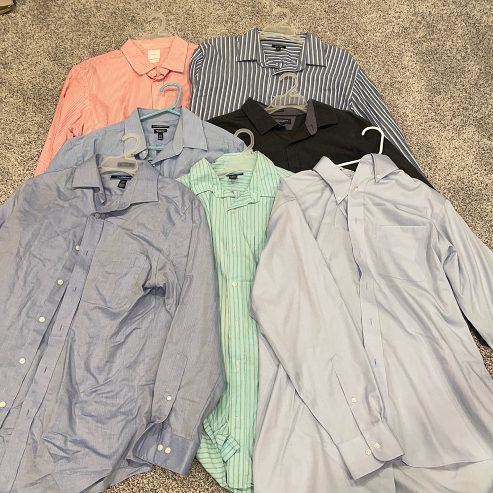 Huge lot 7 men’s dress shirts size large L